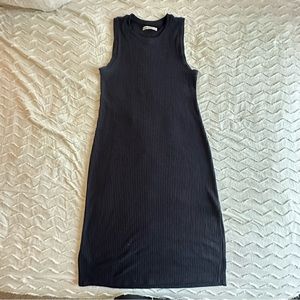 Abercrombie Black Ribbed Midi Dress